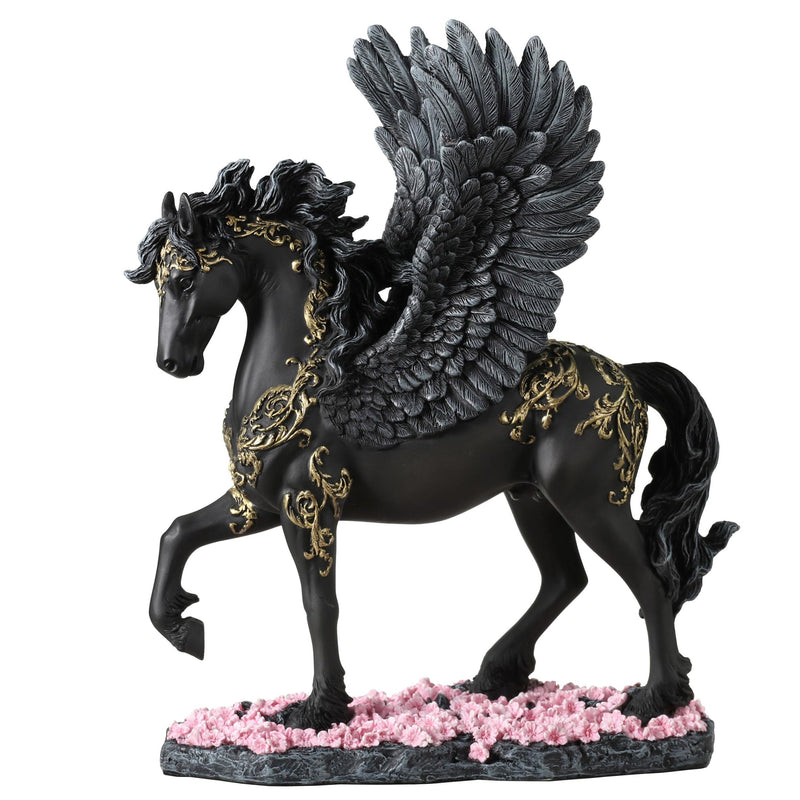 Veronese Design 10 5/8 Inch Winged Divine Black Pegasus Greek Mythology Creature Figurine Hand Painted Resin Horse Sculpture Home Decor