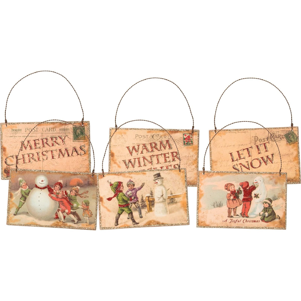 Primitives by Kathy Hanging Ornament, 5.50 Inches x 3.50 Inches, White, Blue