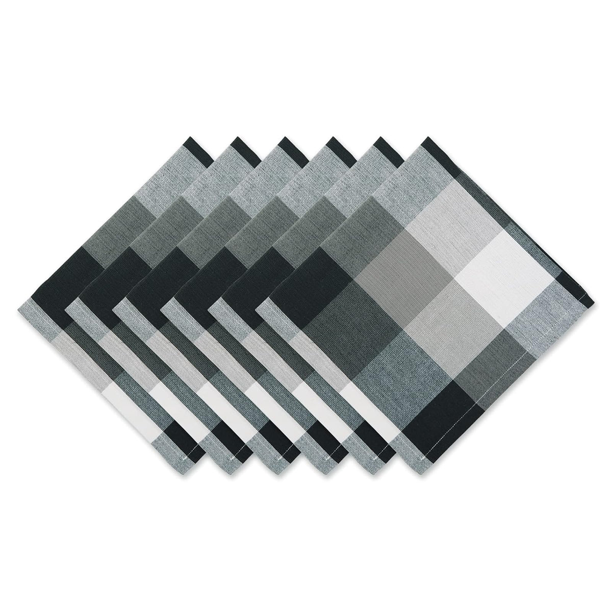 DII Cloth Napkin, 20" x 20" (Set of 6), Black