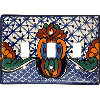 Fine Crafts Imports Wall Plate, Ceramic, Triple Toggle Turtle