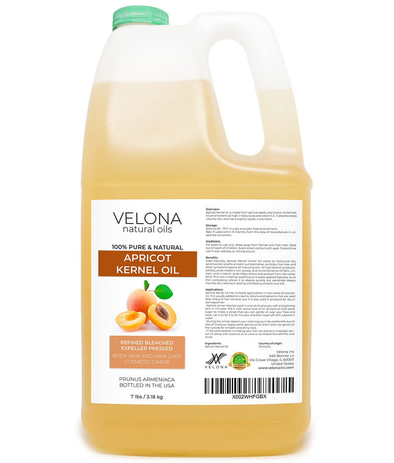 velona Apricot Kernel Oil 112 oz | 100% Pure and Natural Carrier Oil | Refined, Cold Pressed | Hair, Body and Skin Care | Use Today - Enjoy Results