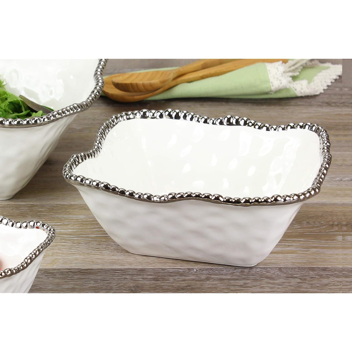 Pampa Bay Dishware Bowl, 9 x 8.5 x 3.25 Inch, Classic White