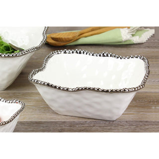 Pampa Bay Dishware Bowl, 9 x 8.5 x 3.25 Inch, Classic White