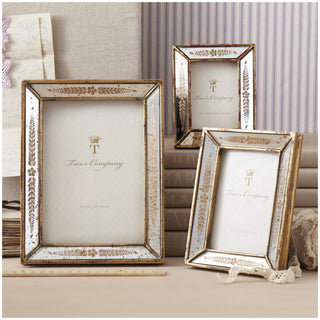Two's Company 7825 Set of 3 Gold Leaf Photo Frames Assorted 3 Sizes