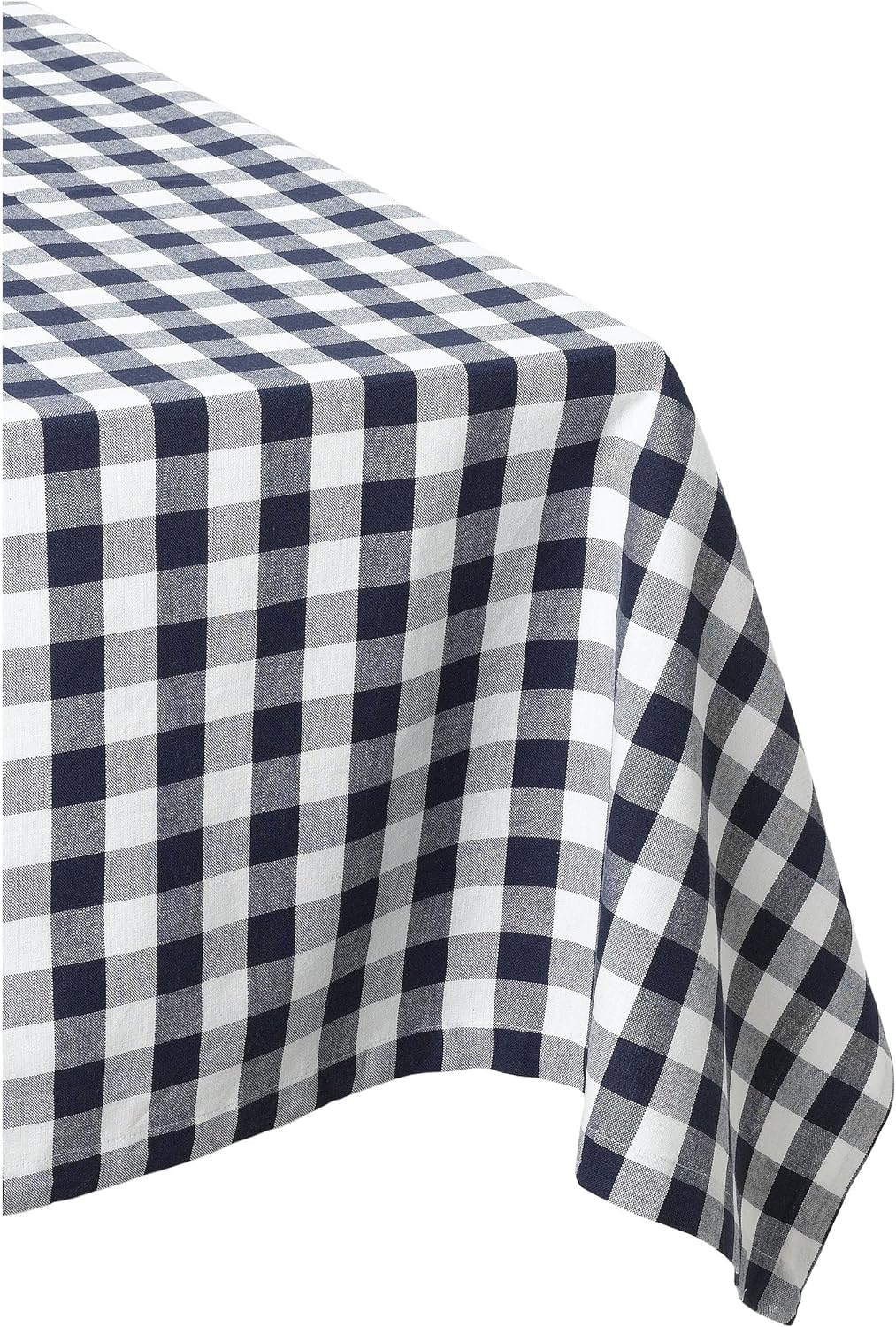 DII Design Buffalo Check Collection, Classic Farmhouse Tablecloth, Tablecloth, 60x84, Navy & White Check