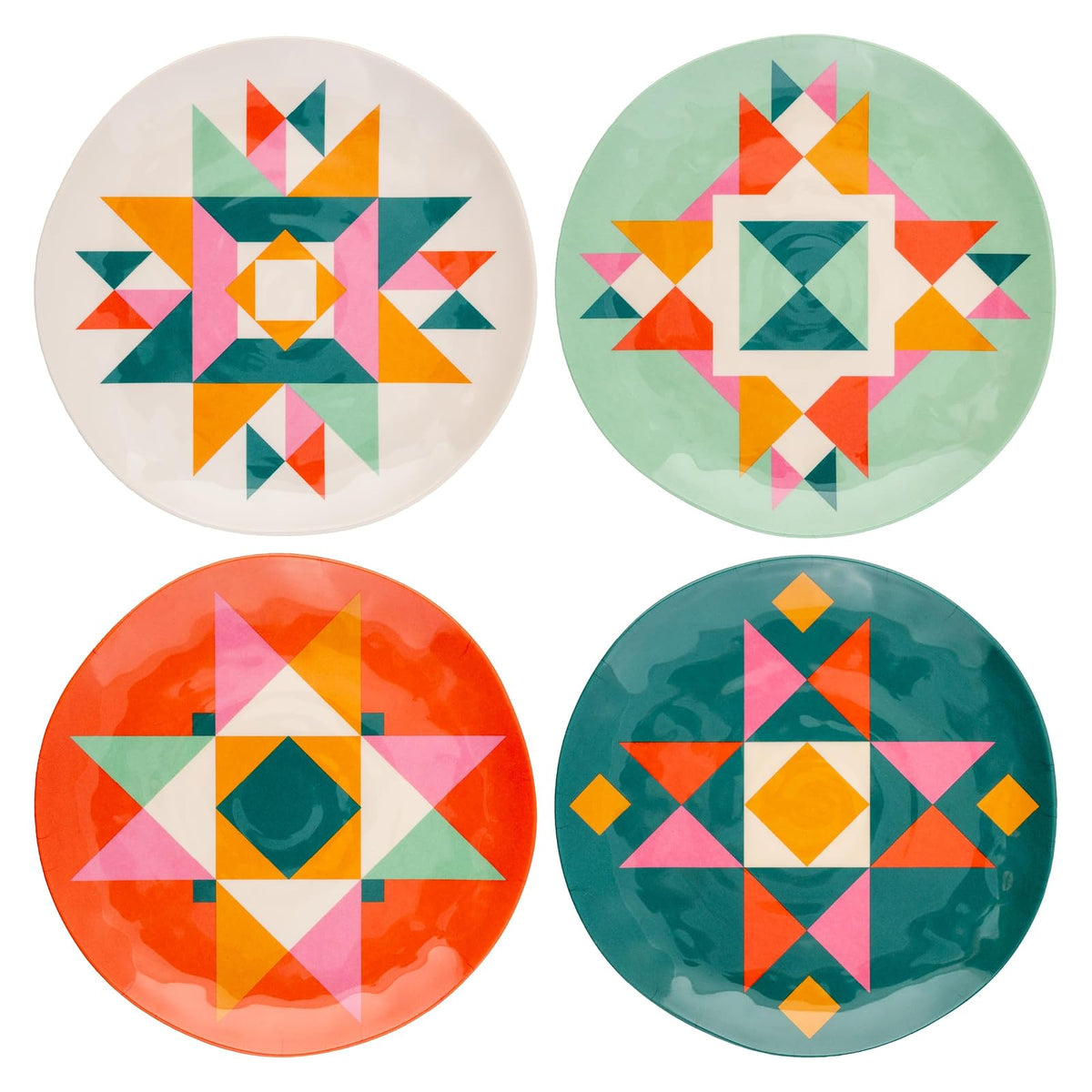 Karma Dishware Plate, Salad Plates, Quilt Blocks