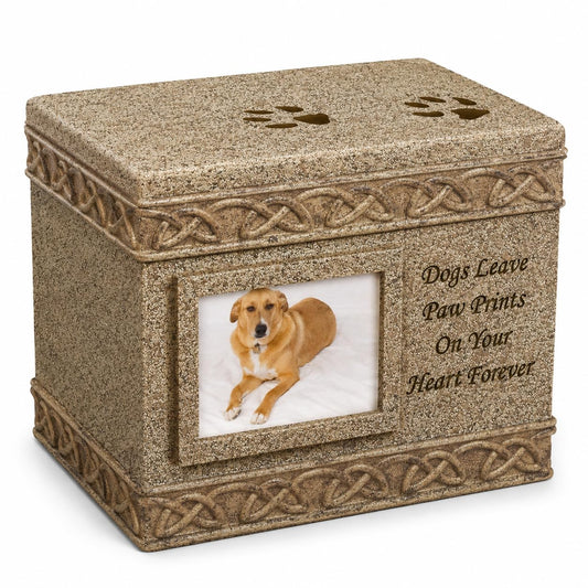 Comfy Hour 6 Inch Pet Urn for Dogs Ashes, Photo Frame Memorial