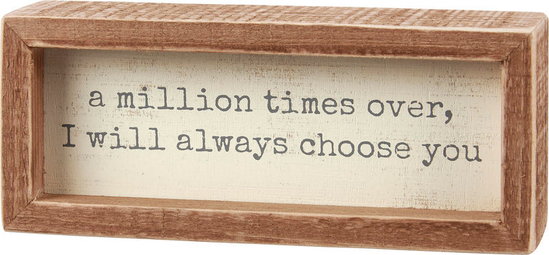 Primitives by Kathy Inset Box, Hand Illustrated Design Home Décor Sign, Cream