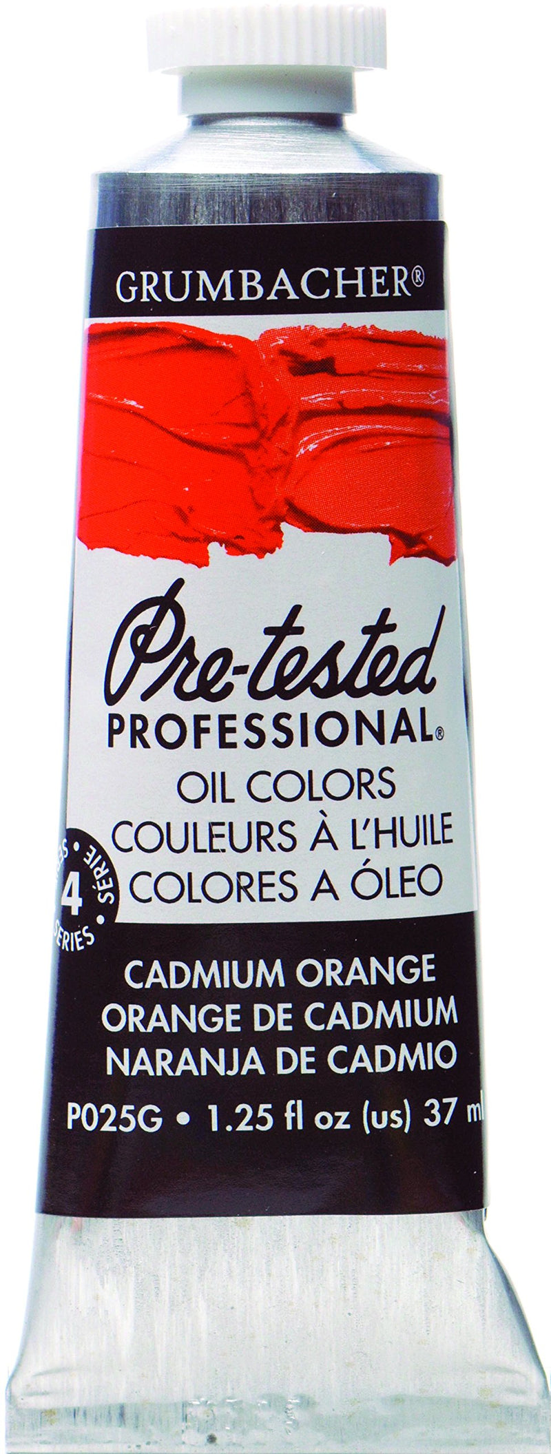 Grumbacher Pre-Tested Oil Paint, 37ml/1.25 Ounce, Cadmium Orange (P025G)