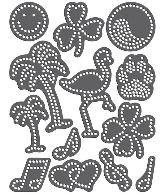 Rhinestone Genie Variety-One Color Designs Magnetic Rhinestone Template, Black