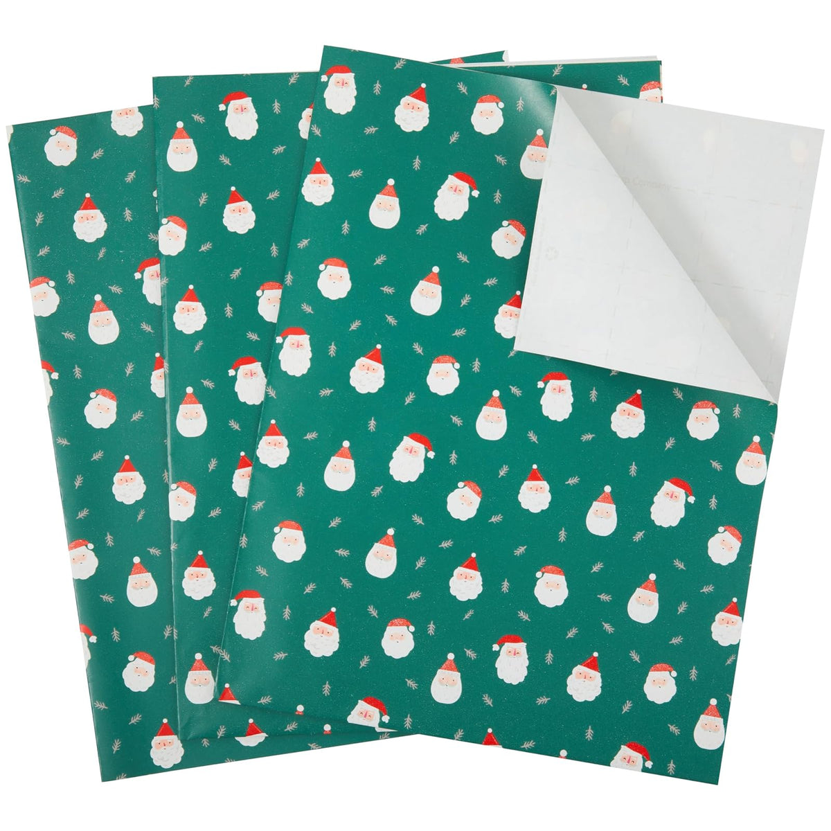 The Gift Wrap Company Gift Wrap, 3 Sheet (Pack of 1), Santa Green Multicolor