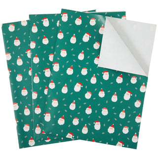 The Gift Wrap Company Gift Wrap, 3 Sheet (Pack of 1), Santa Green Multicolor