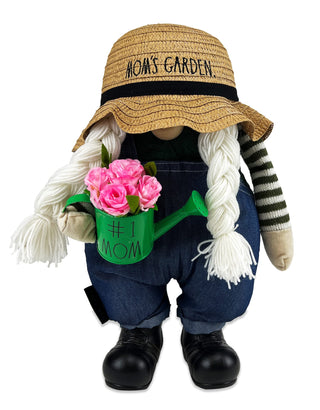 Rae Dunn Spring Gnome - Gardening Gnomes - Spring Gnomes Decorations for Home & Office - Easter Gnomes - Farmhouse Kitchen Decoration - Stuffed Gnomes Plush Shelf Figurines (Mom's Garden)
