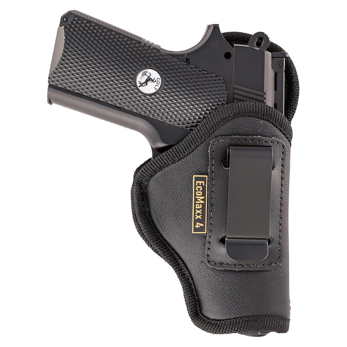 Cardini Leather USA Gun Holster, Medium, Black - Right Hand Draw (IWB)
