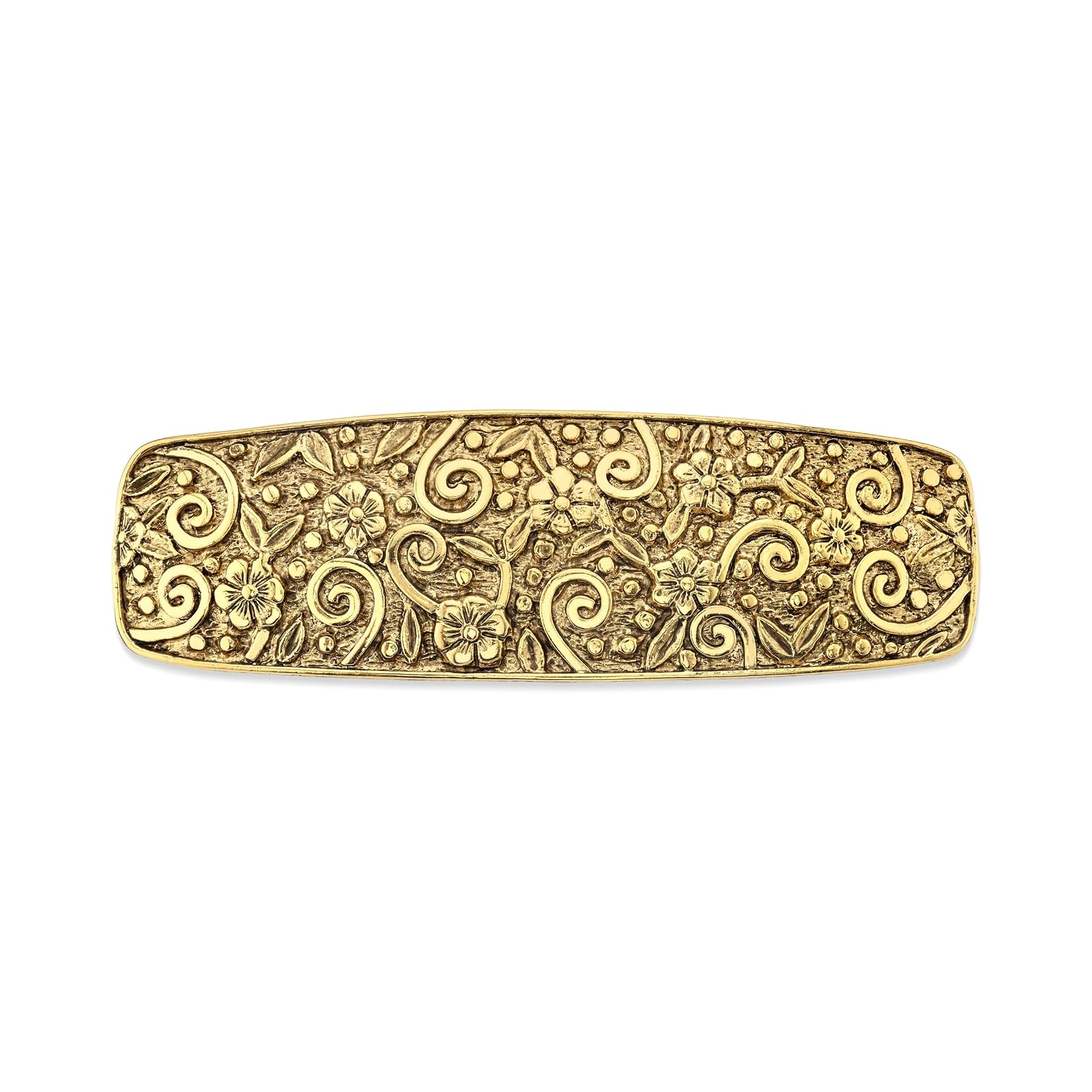 1928 Jewelry Womens Gold-Tone Floral Hair Barrette Accessory, 3