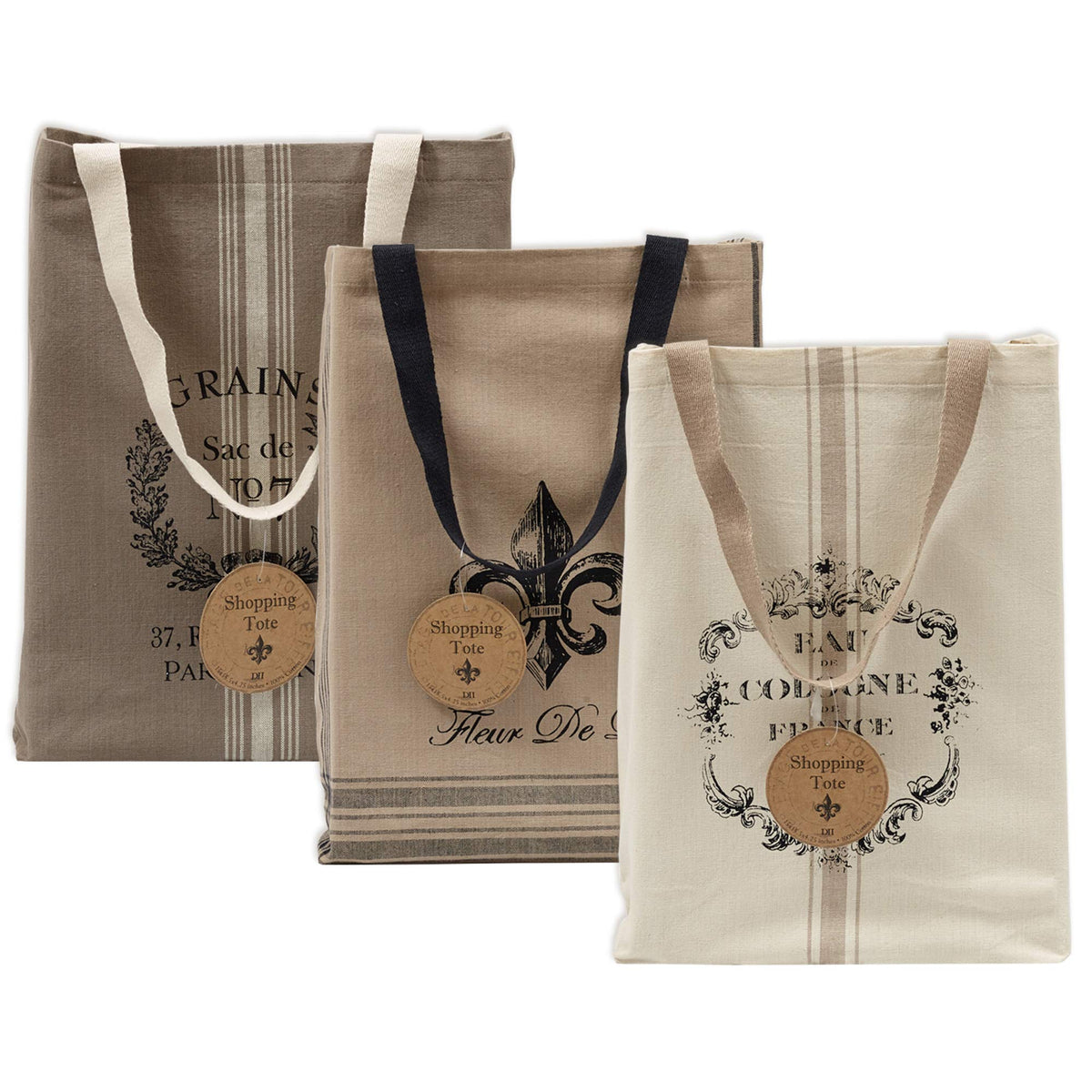 DII Tote Bag, 15x15.25x4", French Print