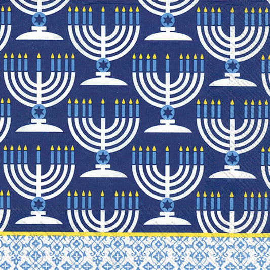 Ideal Home Range 20-Count Festival Of Lights Paper Luncheon Napkins, Blue