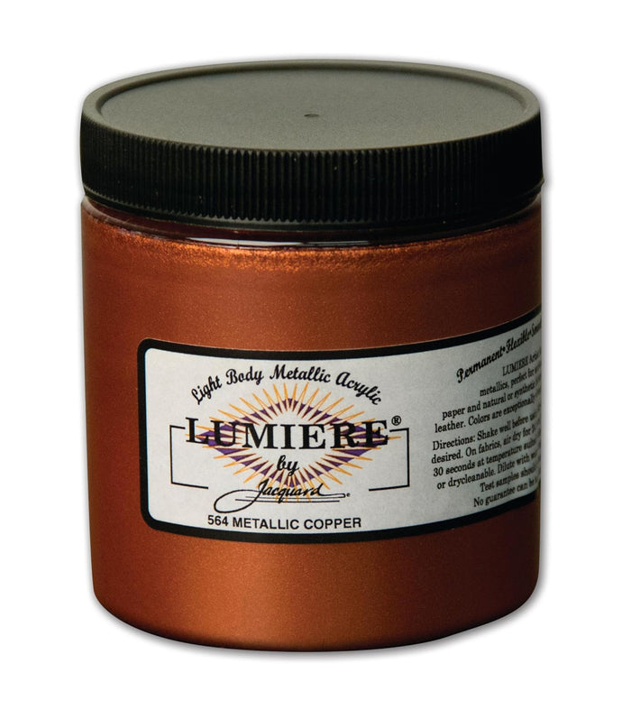 Jacquard Lumiere Fabric Color 8 oz Jar - Metallic Copper