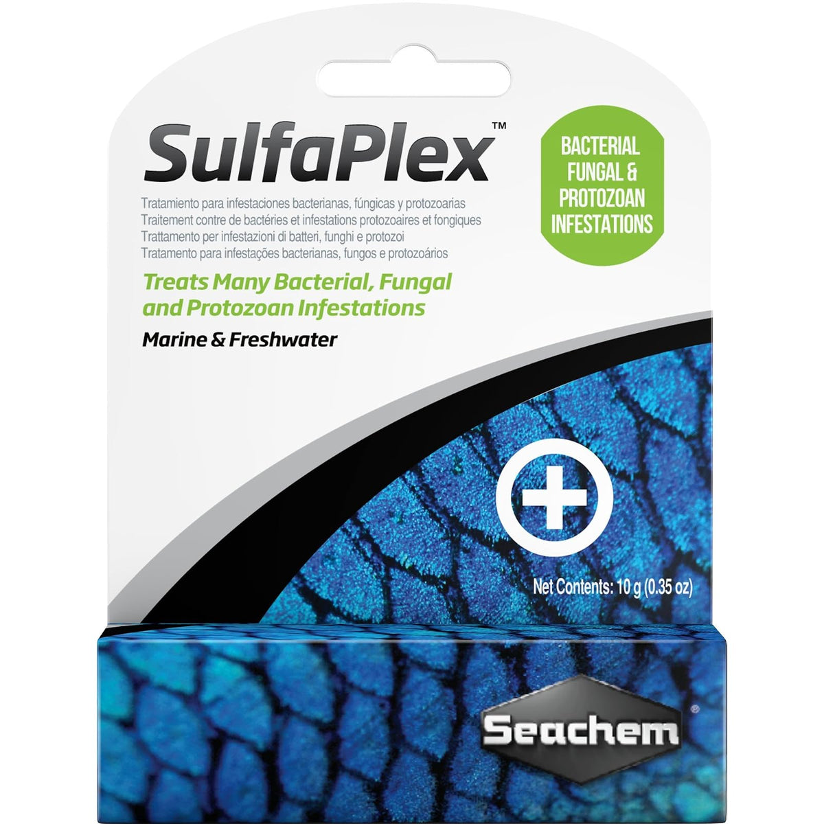 Seachem Aquarium Pond Water Treatment, 10g, white
