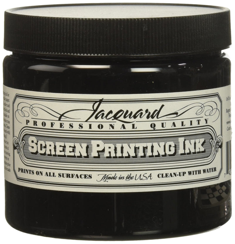 Jacquard Professional Screen Print Ink, Water-Soluable, 16oz Jar, Black (117)