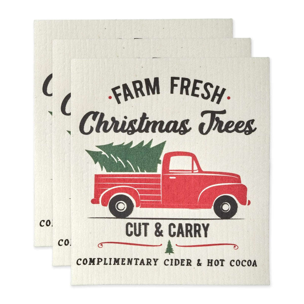 DII Towel, 7.75 x 6.75", Christmas Truck