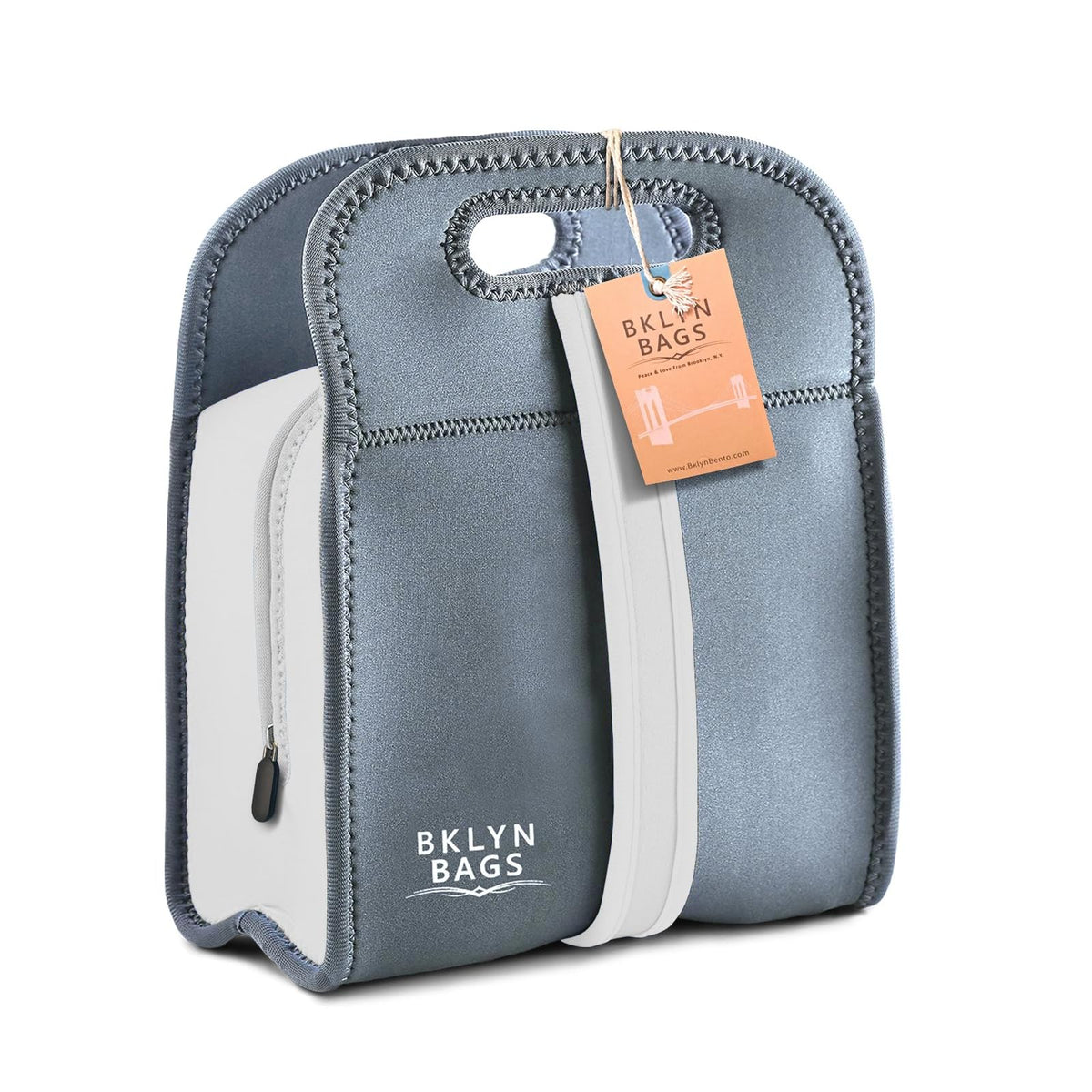 BKLYN BENTO PEACE & LOVE FROM BROOKLYN, N.Y. Meal Holder, White/Black, Bento