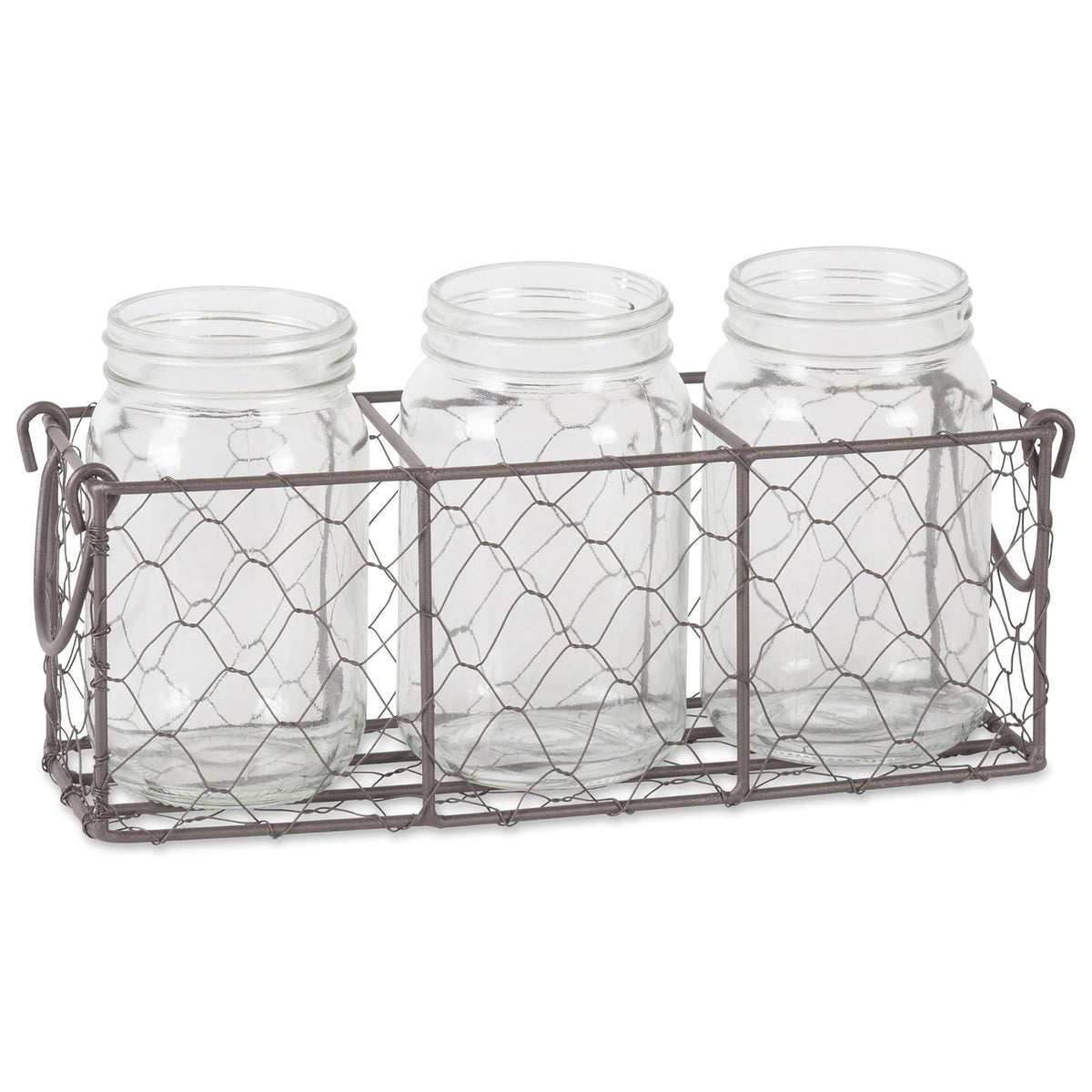 DII Basket, Caddy with Vases, Rustic Bronze