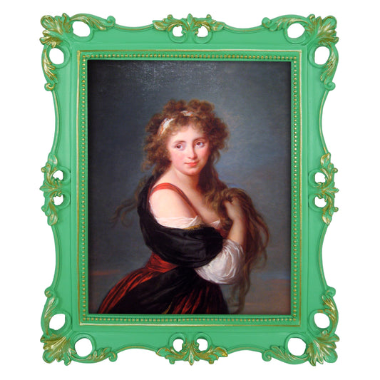 SIMON'S SHOP Vintage Picture Frame 8x10, Light Green Photo Frame, Resin Floral Frame for Wall or Tabletop Display