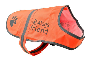 4LegsFriend Dog Safety Orange Reflective Vest with Leash Hole 5 Sizes - High Visibility for Outdoor Activity Day and Night, Keep Your Dog Visible, Safe from Cars & Hunting Accidents