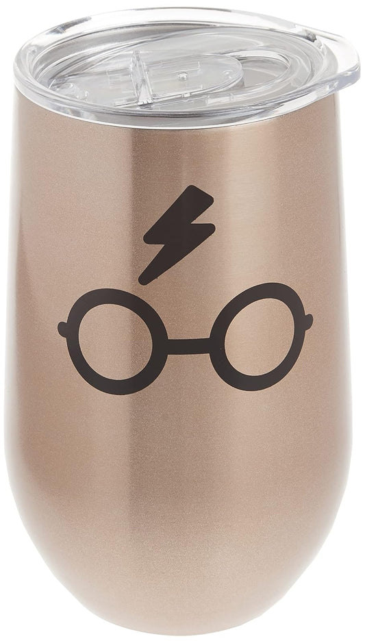 Spoontiques 16962 Harry Potter Glasses Stainless Steel Tumbler, 16 ounces, Bronze