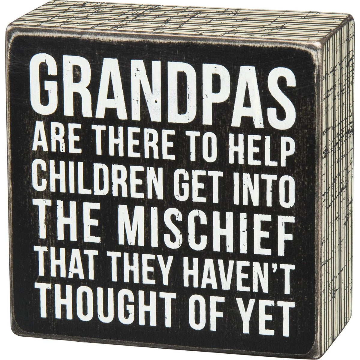 Primitives by Kathy Decorative Signage, 4 x 4 inches, black/white