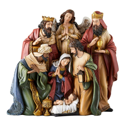 Autom Avalon Gallery-Advent and Christmas Resin Figurine, 8.75-Inch, Let Us Adore Him
