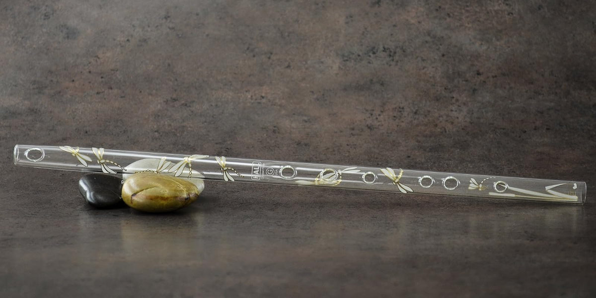 Hall Crystal Flutes 21703 - Offset Glass Flute in G - Dragonfly