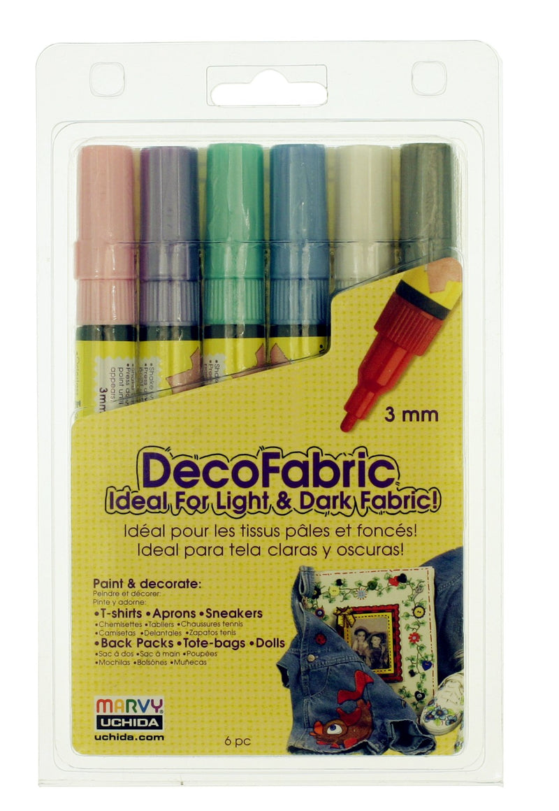 Uchida 222-6P 6-Piece Pearl Decofabric Marker Set