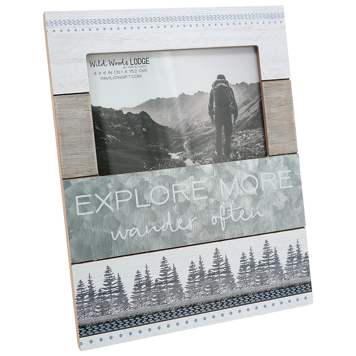 Pavilion Gift Company Picture Frame, 7.75 x 10 inches, White, Silver, Gray, Tan