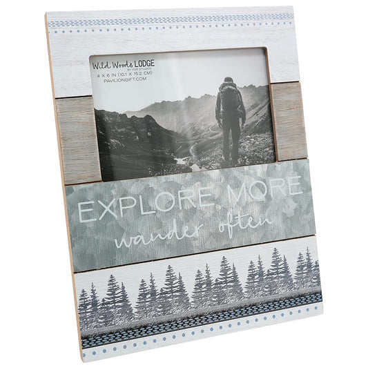Pavilion Gift Company Picture Frame, 7.75 x 10 inches, White, Silver, Gray, Tan