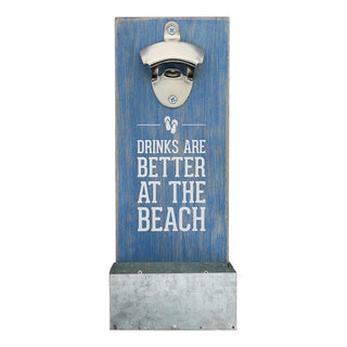 Pavilion Gift Company Bottle Opener, 11.5", Blue, White, Silver