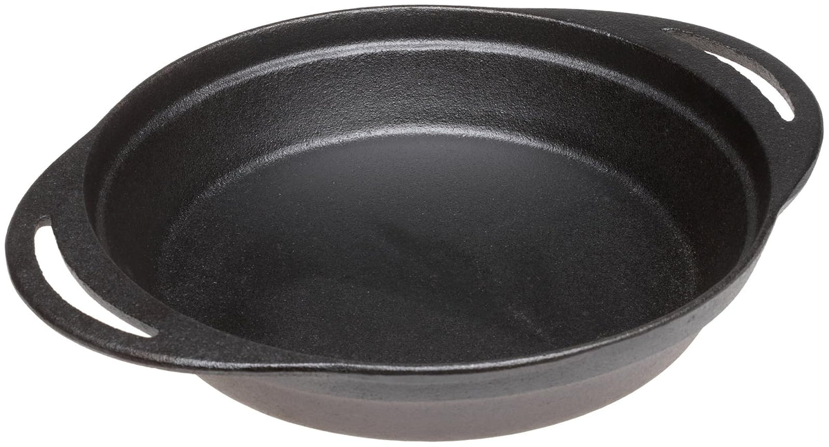 Pie Pan - Pre-Seasoned Cast Iron 12 x 9.5 x 2 Inches By Old Mountain