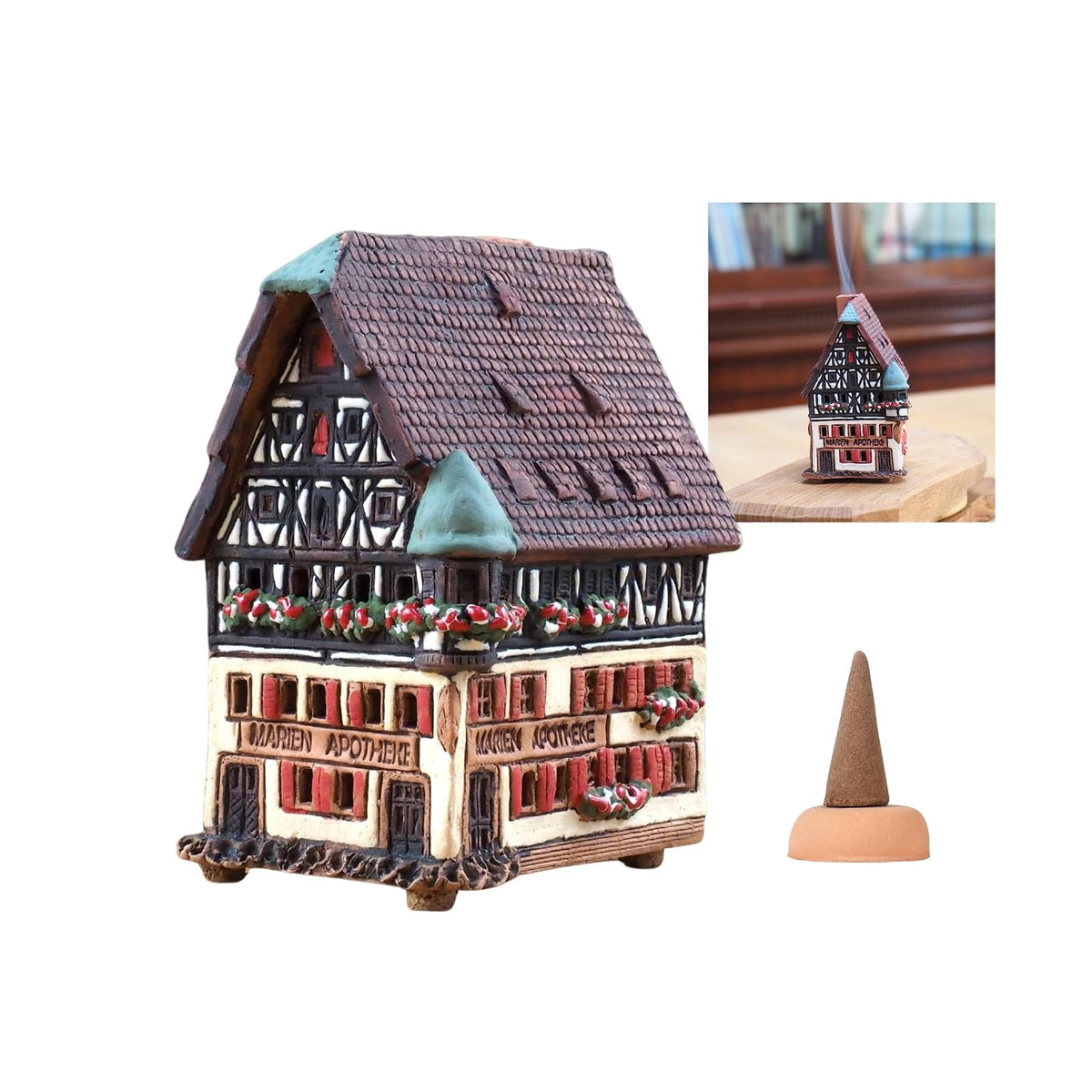Midene Incense Holder, Small, White, Brown, Grey, Yellow, Red