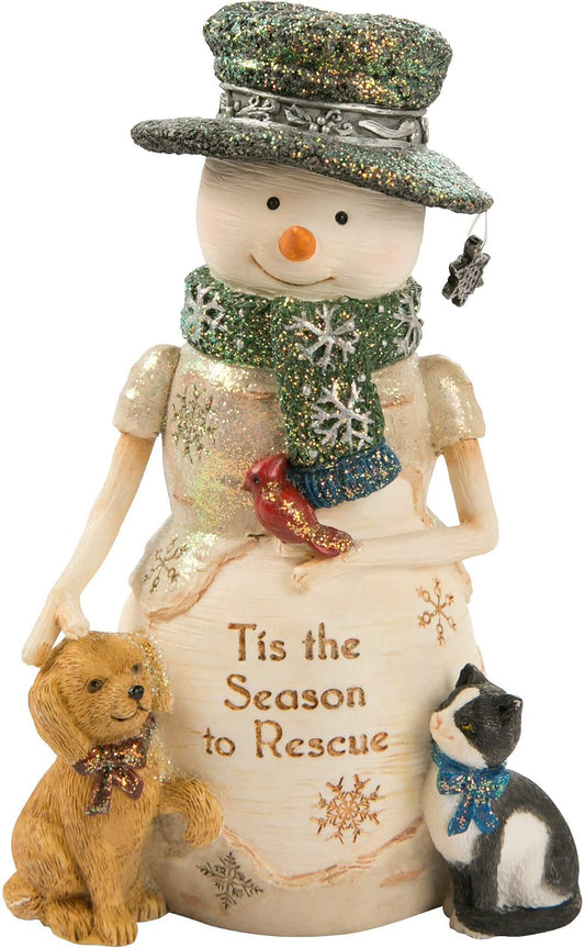Pavilion Gift Company Warmth of Christmas is Friendship-4.5 Inch Collectible Snowman and Seal Figurine, White