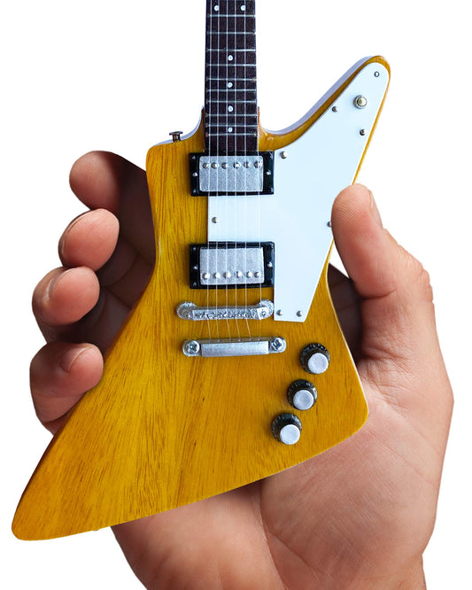 FanMerch U2 Bono - The Edge Natural Explorer Guitar Korina Replica - 1:4 Scale Model