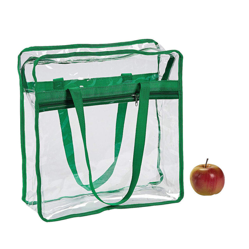 Fun Express Green Trim Clear Team Spirit Tote - Apparel Accessories - 1 Piece