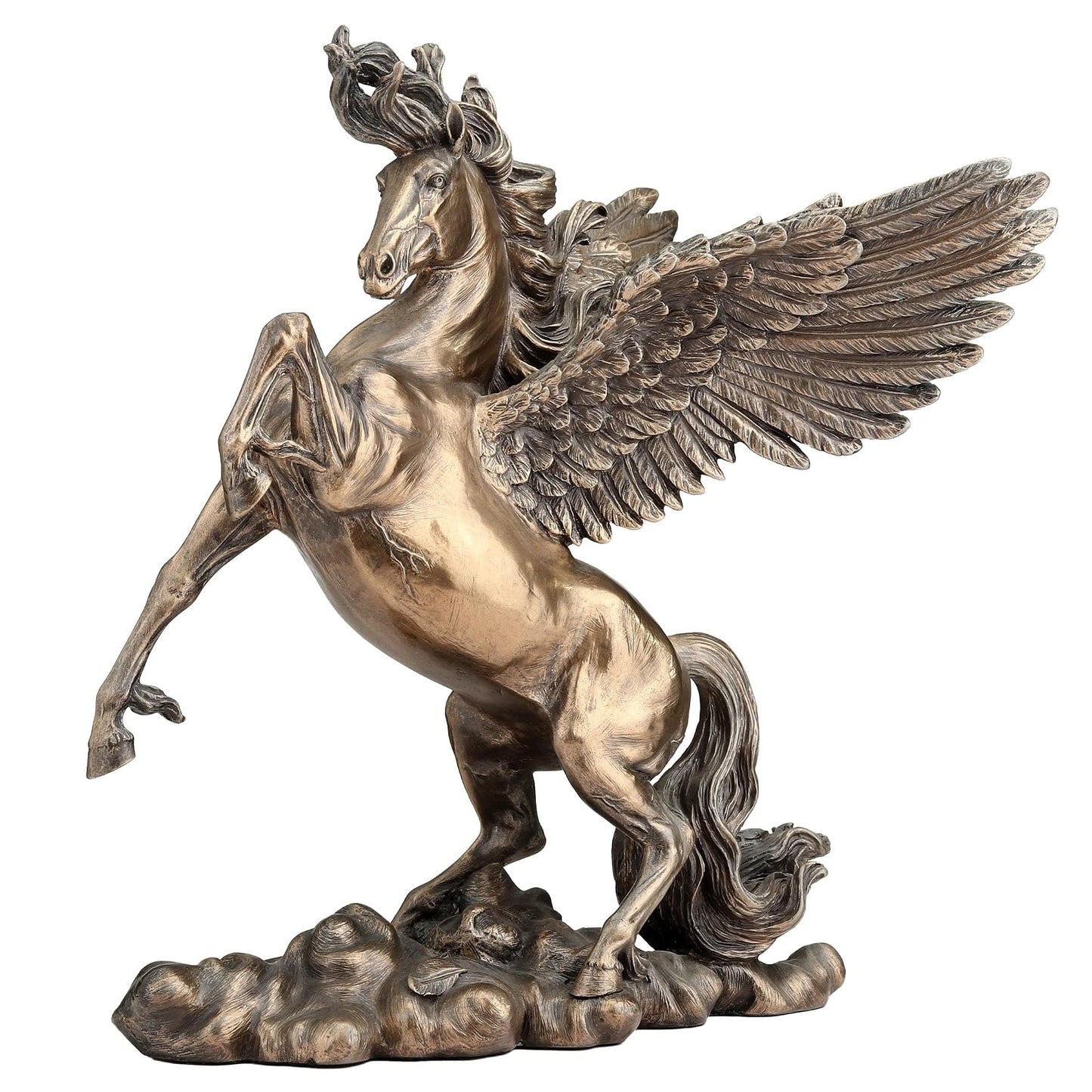 Unicorn Studio US 11" Cold Cast Bronze Color Greek Mythology Rearing Pegasus Figurine