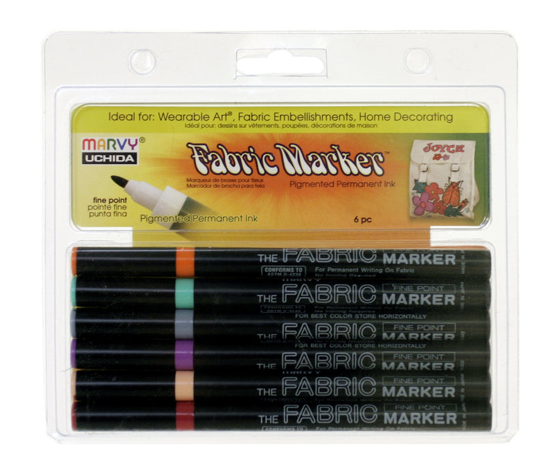 Uchida 522-6B Fabric Fine Point Pastel Market, Set of 6