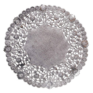 Hygloss Products 8 Inch Silver Foil Doilies - Round Doilies Made in the USA, 12 Pack