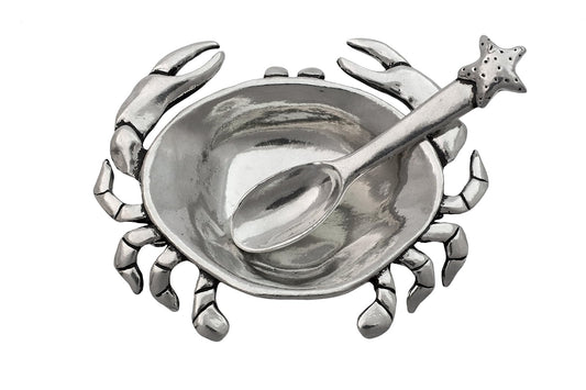 Basic Spirit Crab Salt Cellar with Spoon (Pewter)
