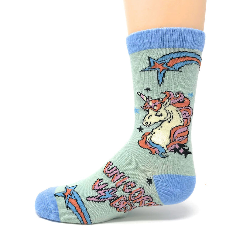 Oooh Yeah Youth Girls Crazy Funny Novertly Crew Socks Unicorn Vibes