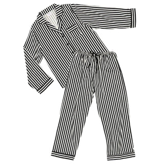 Bella Sleep + Spa Pajamas, Medium, Black/White Striped