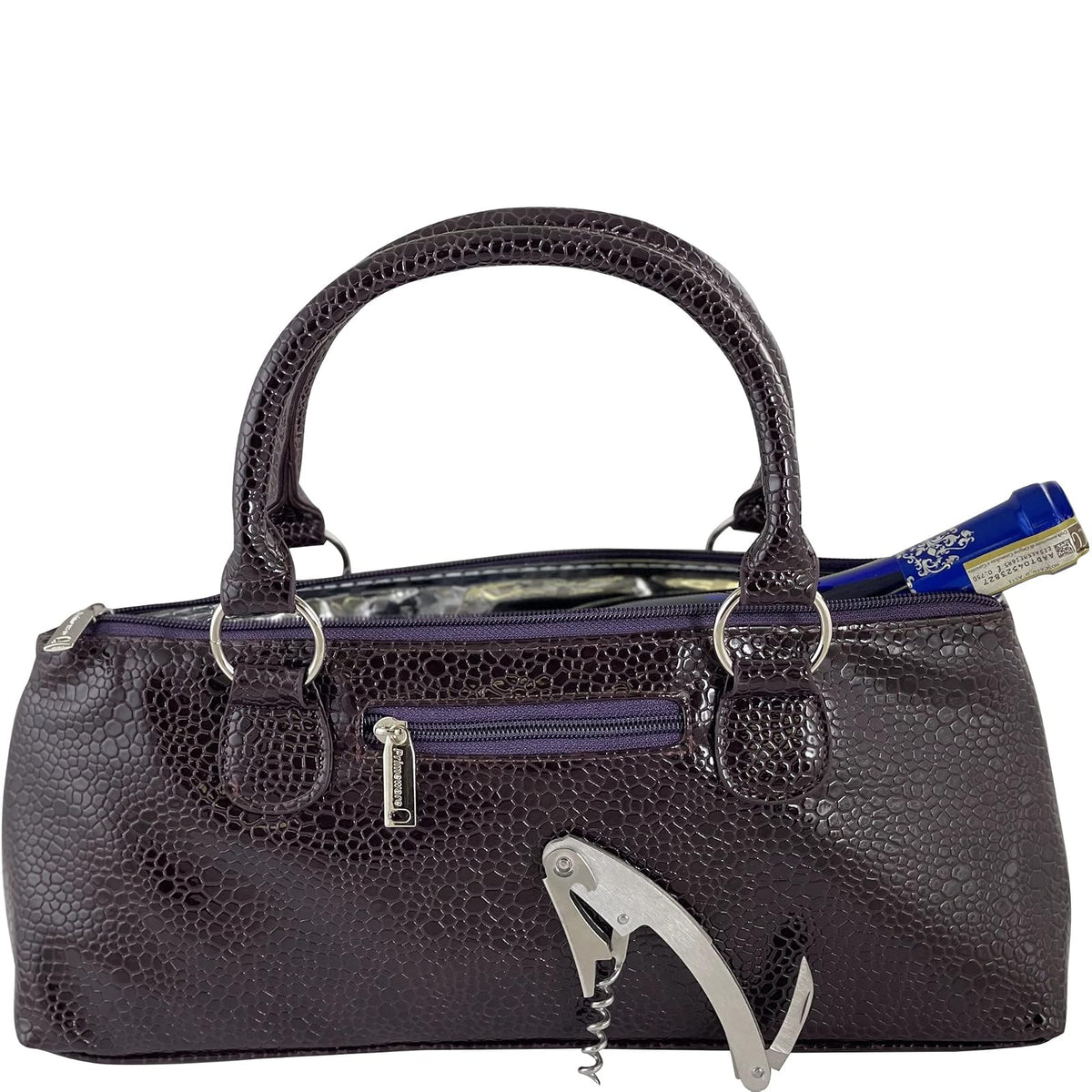 Primeware Handbag, 13"W x 4"D x 6"H, Purple Serpentes