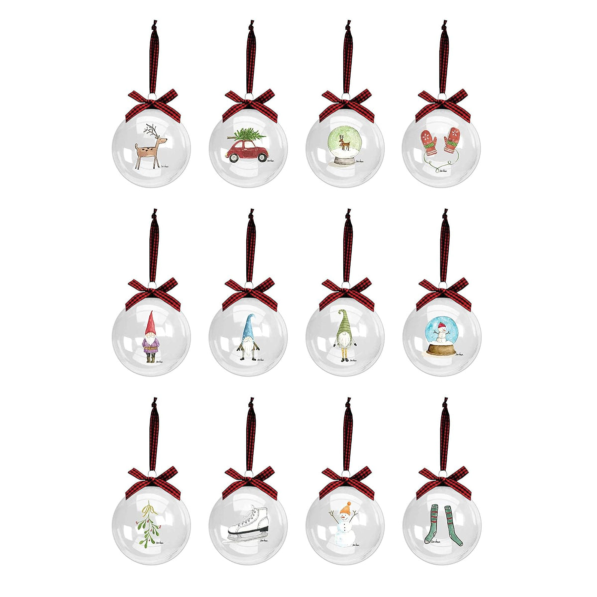 Rae Dunn Hanging Ornament, 60mm, Clear